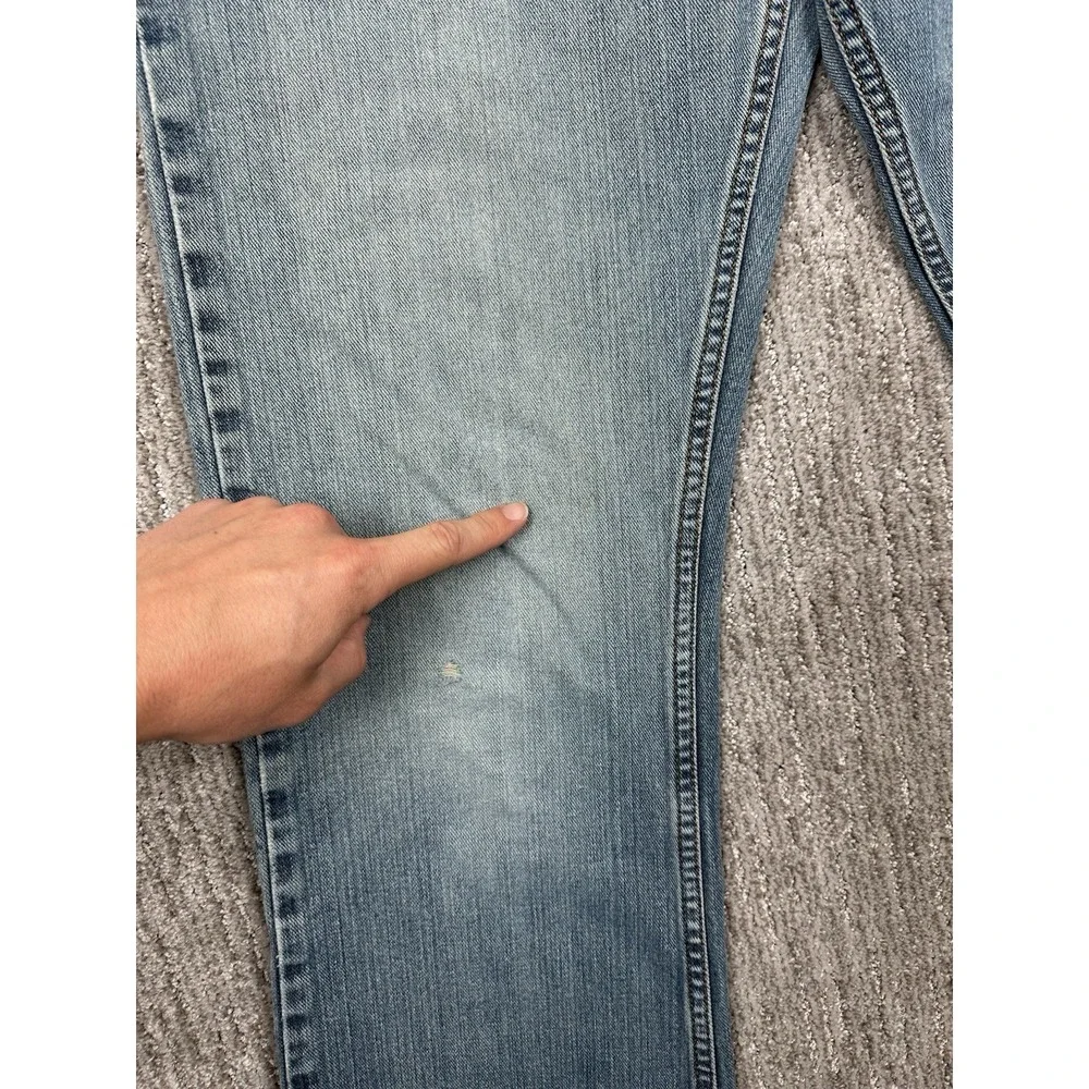 Levi's 527 Bootcut Jeans Mens 32x34 Blue Faded Distressed Thrashed Denim Grunge